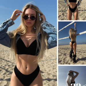 Angelina Dimova Stuns with Flawless Beach Poses, Flaunts Her Stunning Physique